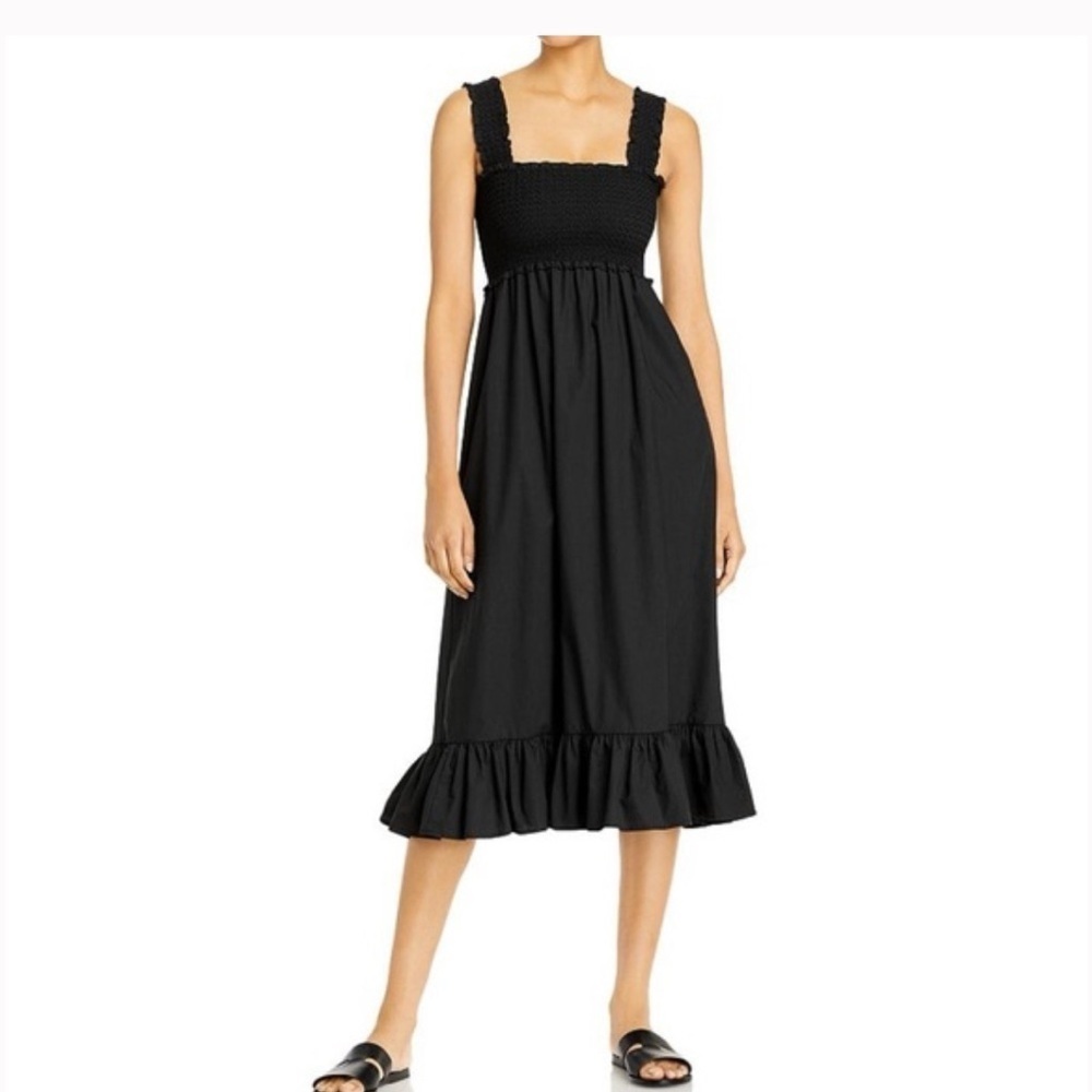 Rails Black Smoked Elegant Black Midi Dress